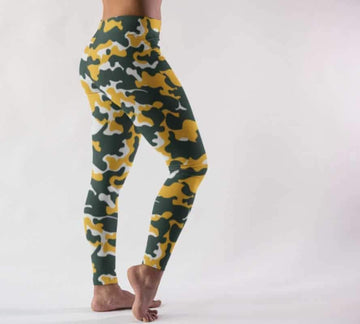 Packers Green & Yellow Camo Print Soft Leggings