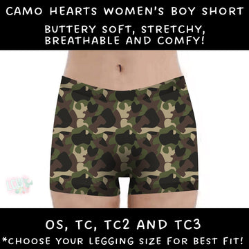 Ready To Ship - Camo Hearts Boy Shorts