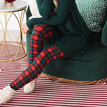 Green & Red Christmas Plaid Leggings