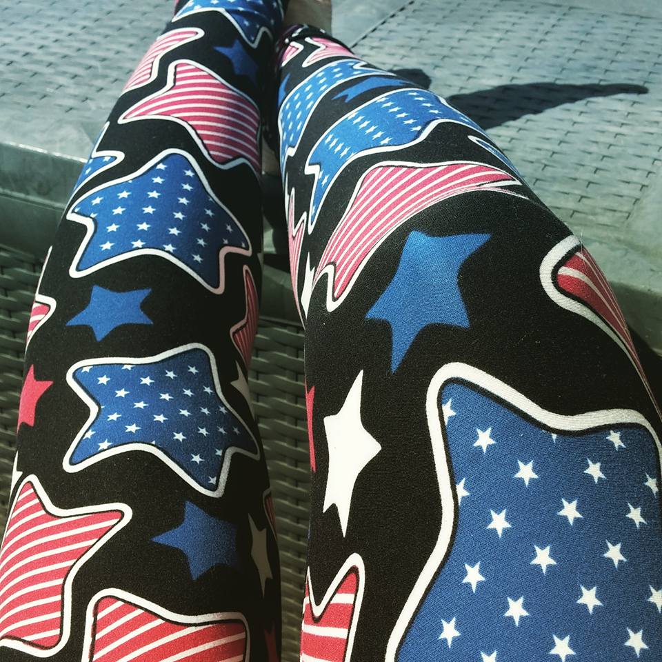 Patriotic Stars Print Soft Leggings - Adults & Kid Sizes