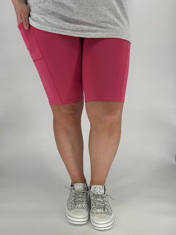 Hot Pink Bermuda Shorts w/ Pockets