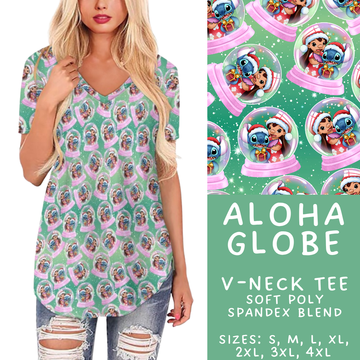 Batch #432 - Winter Globes - Closes 10/17 - ETA early December - Aloha Globe V-Neck Tee