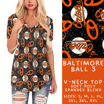 Batch #343 - Home Run Collection - Closes 5/22 - ETA mid July - Baltimore Ball 3 V-Neck Tee