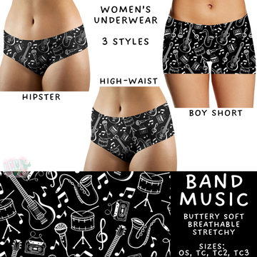 Batch #340 - Comfortable Underwear 4 - Closes 5/16 - ETA early July - Band Music Women's Underwear