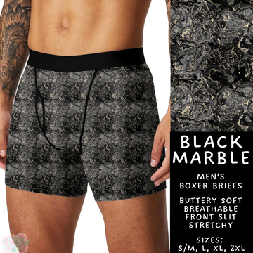 Batch #340 - Comfortable Underwear 4 - Closes 5/16 - ETA early July - Black Marble Men's Boxer Briefs