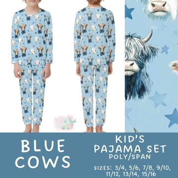 Batch #344 - Family Pajama Party - Closes 5/23 - ETA late July - Blue Cows Kid's Pajama Sets