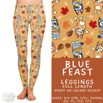 In Production - Batch #409 - Blue Feast Full Length Leggings - Square Pocket OS