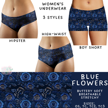 Batch #340 - Comfortable Underwear 4 - Closes 5/16 - ETA early July - Blue Flowers Women's Underwear