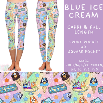 Batch #339 - Character Summer - Closes 5/15 - ETA mid July - Blue Ice Cream Full and Capri Length Leggings