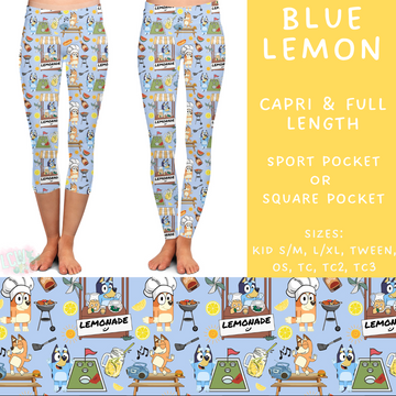 Batch #339 - Character Summer - Closes 5/15 - ETA mid July - Blue Lemon Full and Capri Length Leggings