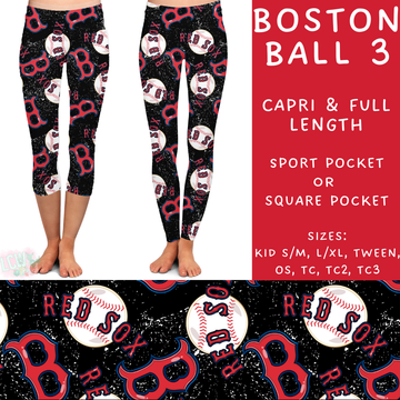 Batch #343 - Home Run Collection - Closes 5/22 - ETA mid July - Boston Ball 3 Full and Capri Length Leggings