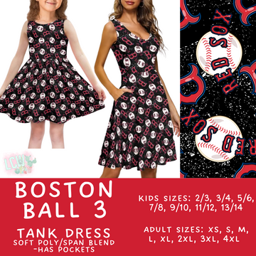 Batch #343 - Home Run Collection - Closes 5/22 - ETA mid July - Boston Ball 3 Women's & Girl's Tank Dress