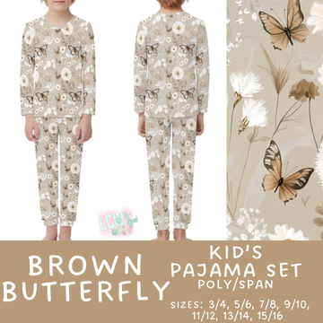 Batch #344 - Family Pajama Party - Closes 5/23 - ETA late July - Brown Butterfly Kid's Pajama Sets