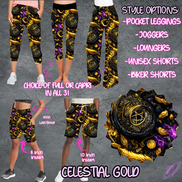 CELESTIAL GOLD - LEGGING/JOGGER/LOUNGER/SHORTS - B107 PREORDER CLOSING 5/25