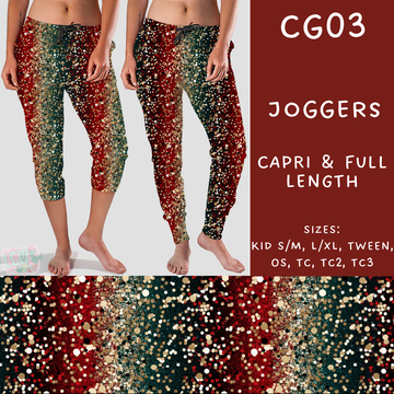 Batch #227 - Christmas Glitter - Closes 10/30 - ETA early/mid Dec - CG03 Full and Capri Length Joggers