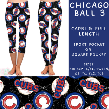 Batch #343 - Home Run Collection - Closes 5/22 - ETA mid July - Chicago Ball 3 Full and Capri Length Leggings