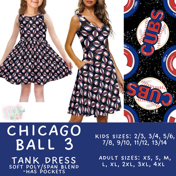Batch #343 - Home Run Collection - Closes 5/22 - ETA mid July - Chicago Ball 3 Women's & Girl's Tank Dress