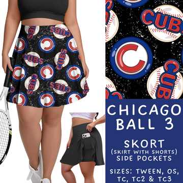Batch #343 - Home Run Collection - Closes 5/22 - ETA mid July - Chicago Ball 3 Skort