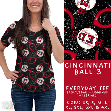 Batch #343 - Home Run Collection - Closes 5/22 - ETA mid July - Cincinnati Ball 3 Everyday Tee