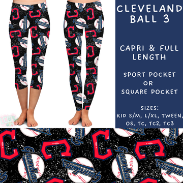 Batch #343 - Home Run Collection - Closes 5/22 - ETA mid July - Cleveland Ball 3 Full and Capri Length Leggings