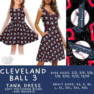 Batch #343 - Home Run Collection - Closes 5/22 - ETA mid July - Cleveland Ball 3 Women's & Girl's Tank Dress