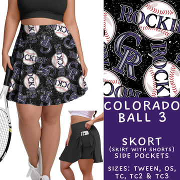 Batch #343 - Home Run Collection - Closes 5/22 - ETA mid July - Colorado Ball 3 Skort