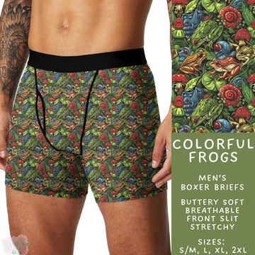 Batch #340 - Comfortable Underwear 4 - Closes 5/16 - ETA early July - Colorful Frogs Men's Boxer Briefs