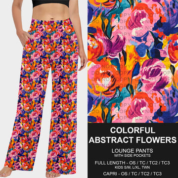 B228 - Preorder Colorful Abstract Flowers Lounge Pants (Closes 5/11. ETA: late July)