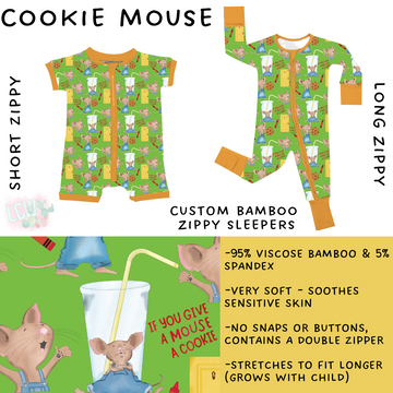 Batch #352 - Little Dreamers 5 - Closes 6/6 - ETA mid July - Cookie Mouse Short and Long Zippy Sleeper