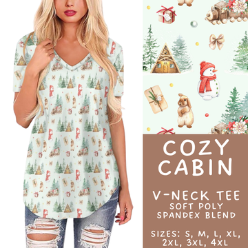 Batch #433 - Winter Cabin - Closes 10/20 - ETA early Dec - Cozy Cabin V-Neck Tee