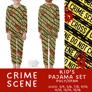 Batch #344 - Family Pajama Party - Closes 5/23 - ETA late July - Crime Scene Kid's Pajama Sets