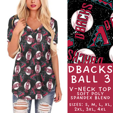 Batch #343 - Home Run Collection - Closes 5/22 - ETA mid July - DBacks Ball 3 V-Neck Tee