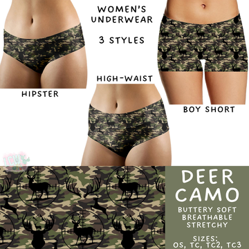 Batch #340 - Comfortable Underwear 4 - Closes 5/16 - ETA early July - Deer Camo Women's Underwear