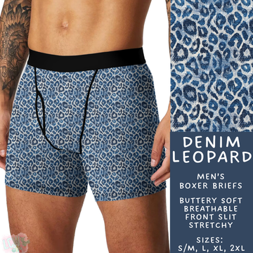 Batch #340 - Comfortable Underwear 4 - Closes 5/16 - ETA early July - Denim Leopard Men's Boxer Briefs