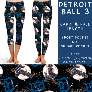 Batch #343 - Home Run Collection - Closes 5/22 - ETA mid July - Detroit Ball 3 Full and Capri Length Leggings