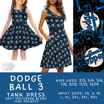 Batch #343 - Home Run Collection - Closes 5/22 - ETA mid July - Dodge Ball 3 Women's & Girl's Tank Dress