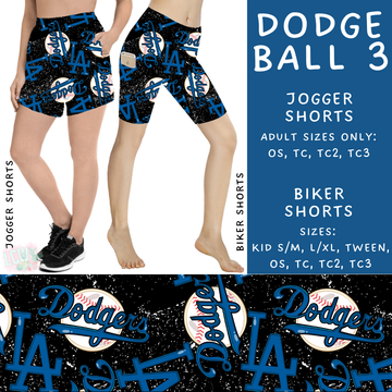 Batch #343 - Home Run Collection - Closes 5/22 - ETA mid July - Dodge Ball 3 Biker & Jogger Shorts
