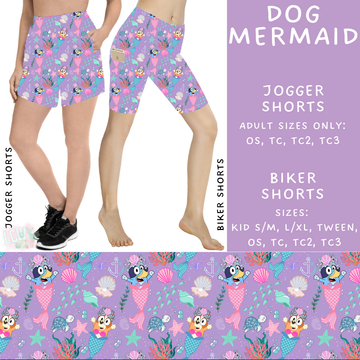 Batch #339 - Character Summer - Closes 5/15 - ETA mid July - Dog Mermaid Biker & Jogger Shorts