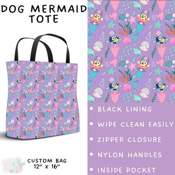 Batch #339 - Character Summer - Closes 5/15 - ETA mid July - Dog Mermaid Tote