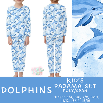 Batch #344 - Family Pajama Party - Closes 5/23 - ETA late July - Dolphins Kid's Pajama Sets