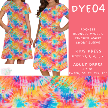 Batch #341 - Tie Dye Collection - Closes 5/19 - ETA early July - DYE04 Adult & Kids Dresses