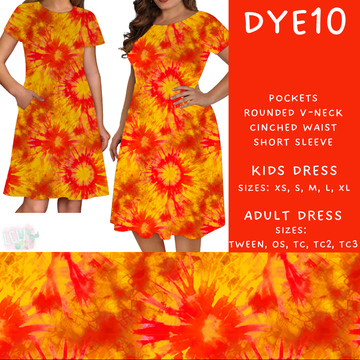 Batch #341 - Tie Dye Collection - Closes 5/19 - ETA early July - DYE10 Adult & Kids Dresses