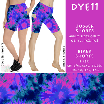 Batch #341 - Tie Dye Collection - Closes 5/19 - ETA early July - DYE11 Biker & Jogger Shorts