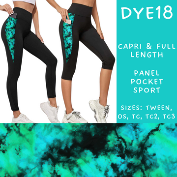 Batch #341 - Tie Dye Collection - Closes 5/19 - ETA early July - DYE18 Panel Pocket Full and Capri Length Leggings