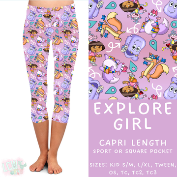 Ready to Ship - Explore Girl Capri Length Leggings - OS Sport Pockets