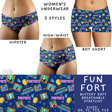 Batch #340 - Comfortable Underwear 4 - Closes 5/16 - ETA early July - Fun Fort Women's Underwear