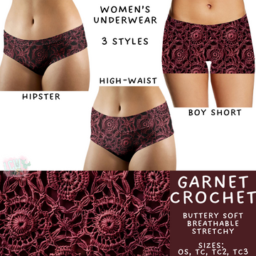 Batch #340 - Comfortable Underwear 4 - Closes 5/16 - ETA early July - Garnet Crochet Women's Underwear