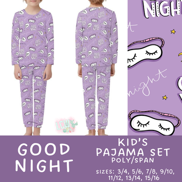 Batch #344 - Family Pajama Party - Closes 5/23 - ETA late July - Good Night Kid's Pajama Sets
