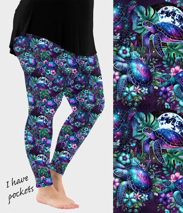 RTS - Galaxy Sea Turtles Leggings w/ Pockets