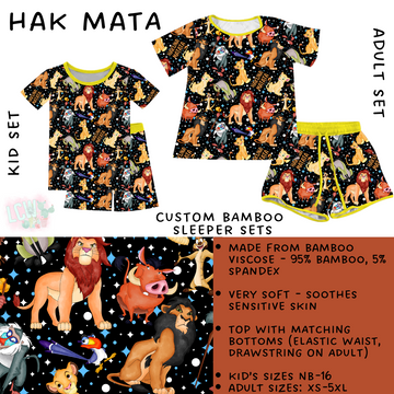 Batch #342 - Family Dreamers - Closes 5/21 - ETA mid July - Hak Mata Adult & Kid's Bamboo Short Sleeper Set